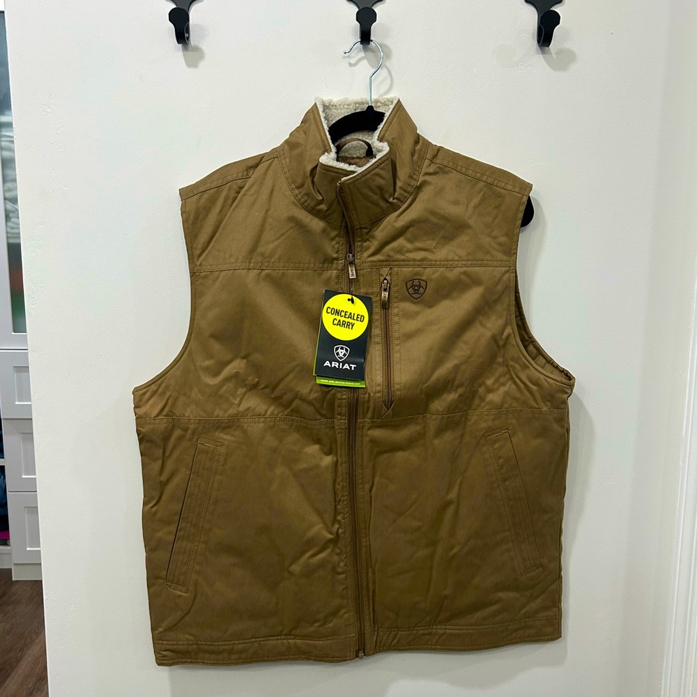 NWT Ariat Men's Brown Vest- Large